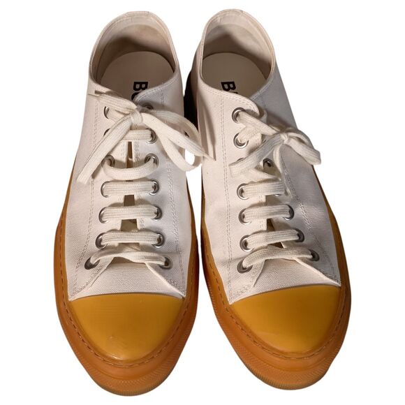 Burberry Jack Sneakers Shoes Mens 45.5/US 11.5 White Cotton Low Top Lace Up Logo main image 7